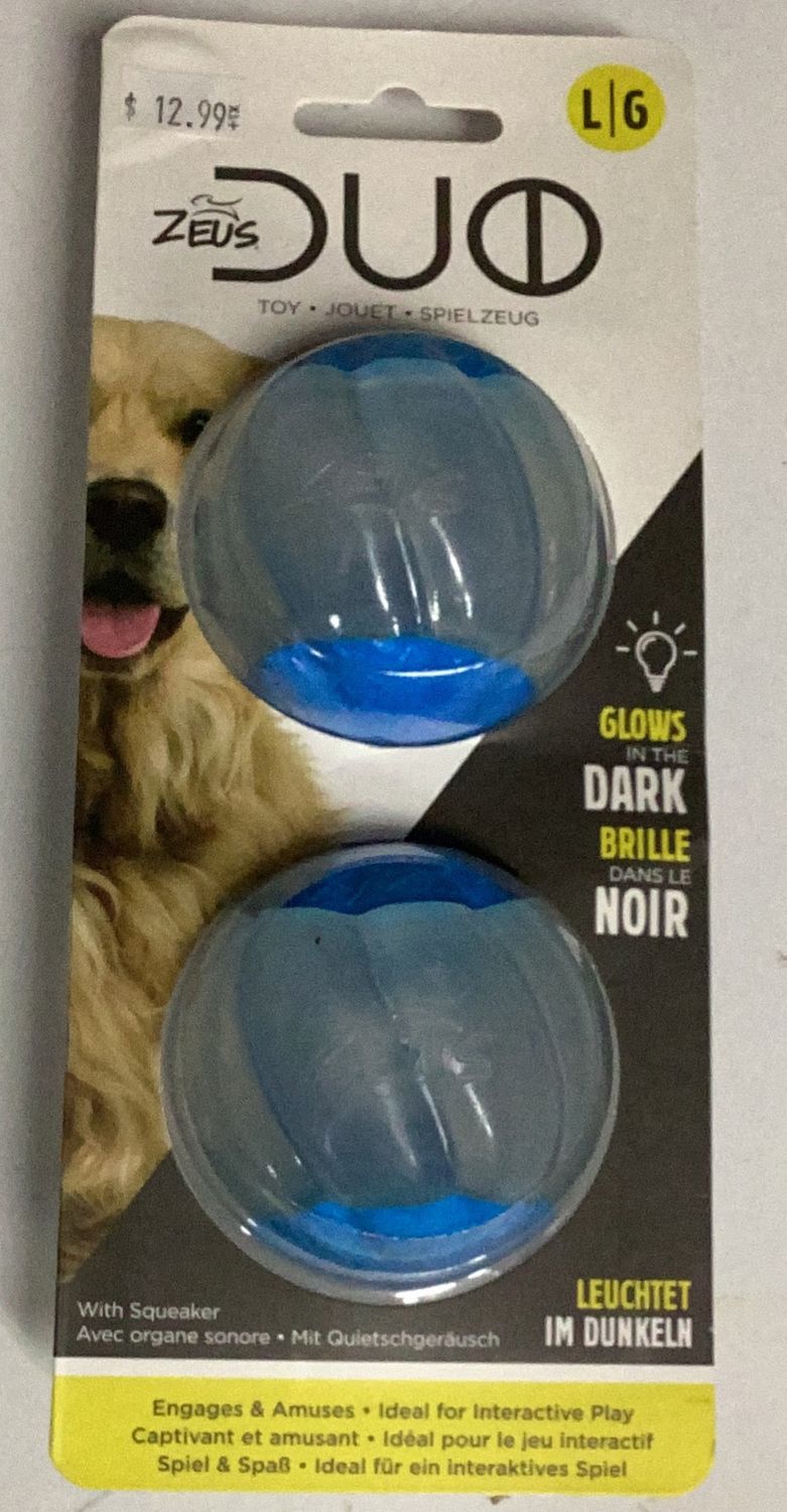 Zues Duo Ball Glow in the Dark large 2pk