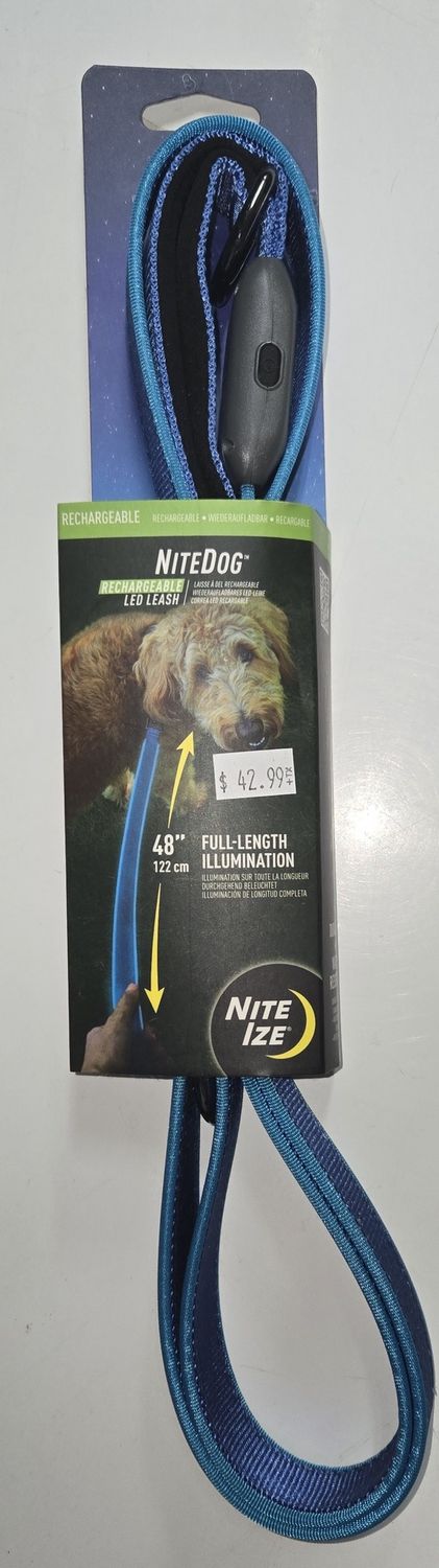 Nite Ize Nite Dog Rechargeable LED Leash Blue
