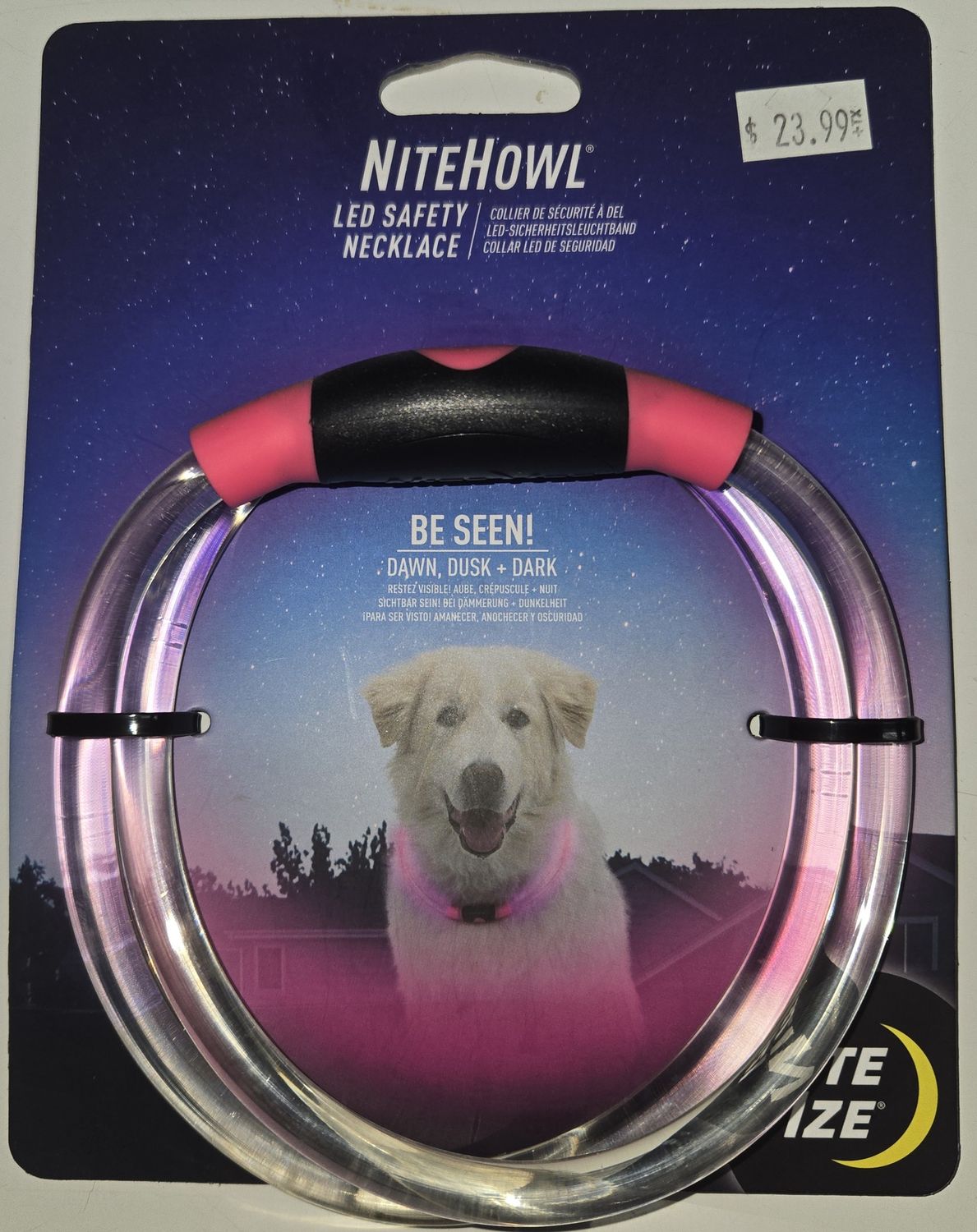 Nite Howl LED Safety Collar pink