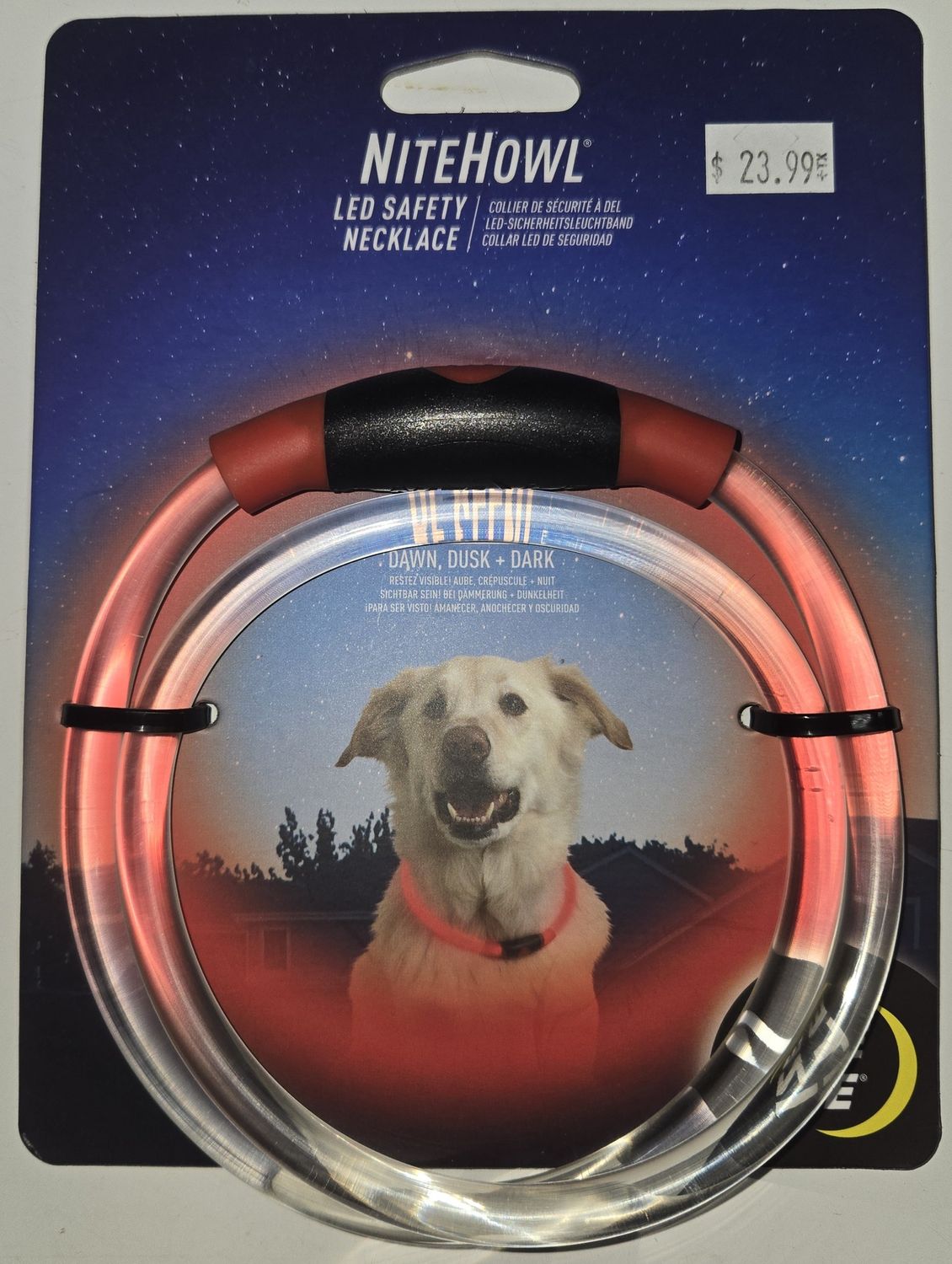 Nite Howl LED Safety Collar red