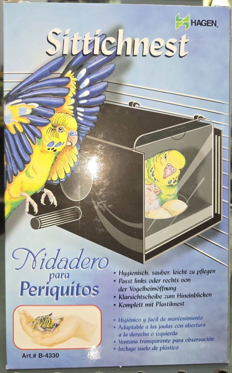Budgie Breeding Nest Box Blk