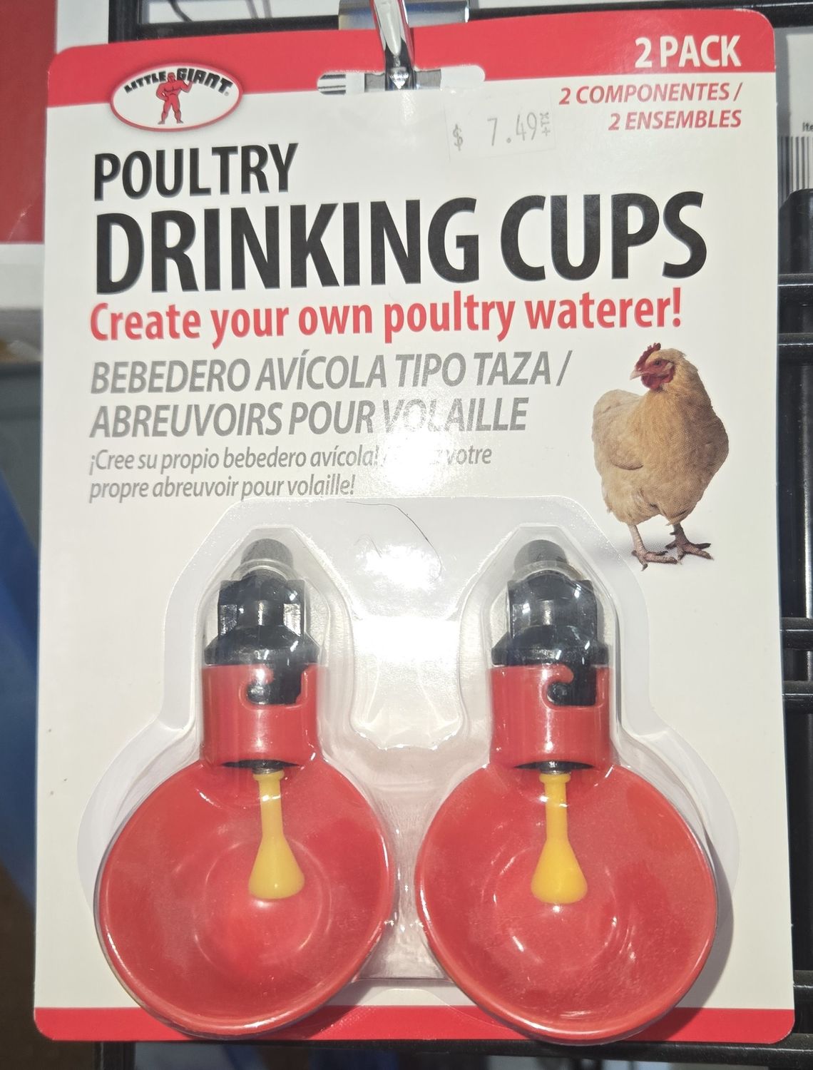 Plastic Poultry Drink Cups 2pk