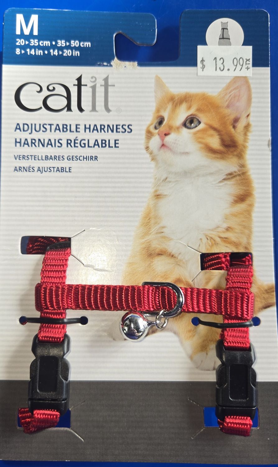 Cat It Adj. Harness Red med