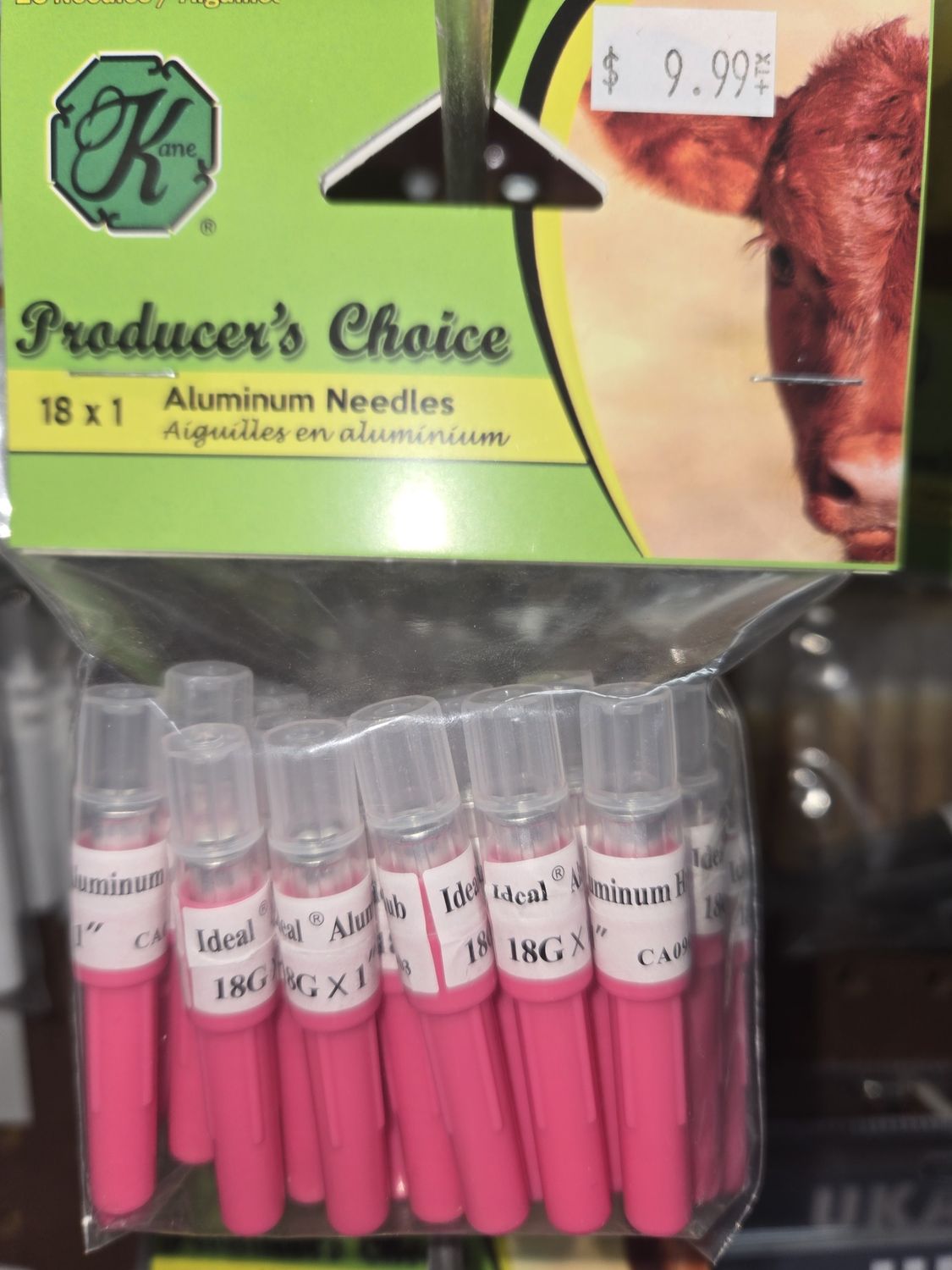Ideal Disposable Aluminum Hub Needle 18g x 1&quot; 25pk