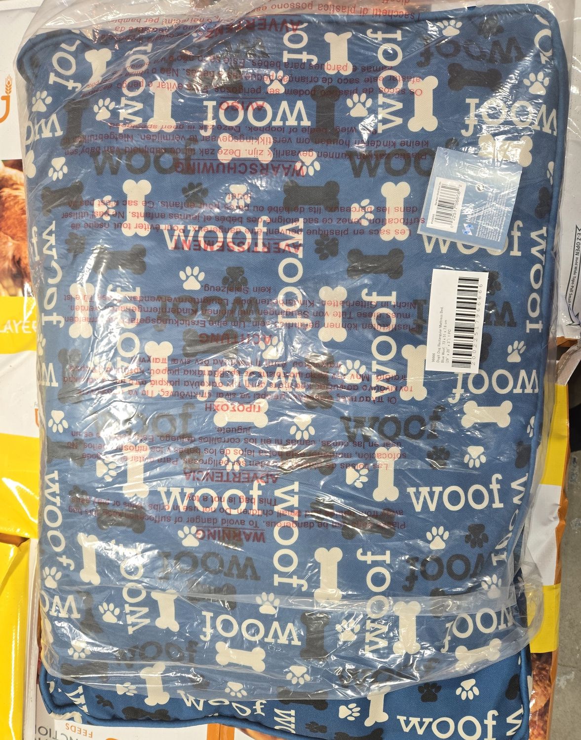 Dog It Rectangular Mattress Bed Woof Blue