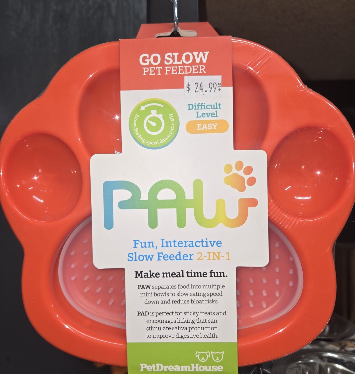 PDH Mini Paw Slow Feeder &amp; Lick Pad Dish orange