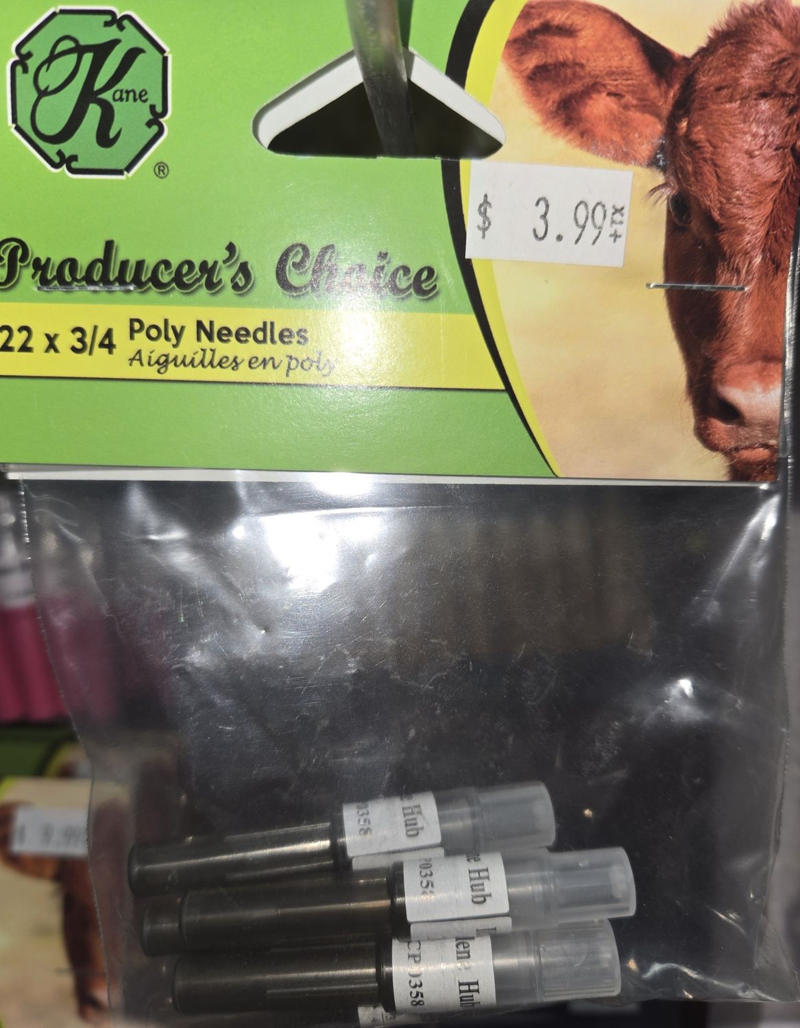 Disposable Poly Needles 22x3/4