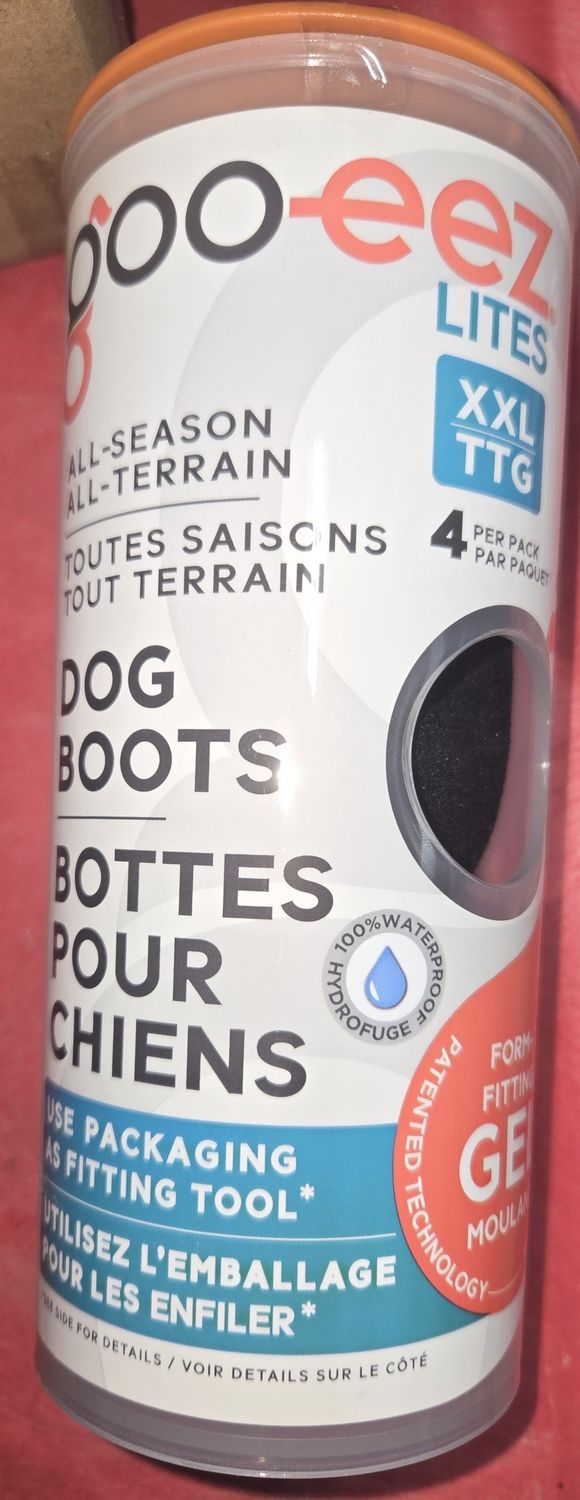 Gooeez Lites Dog Boots 4pk Blk XXLg