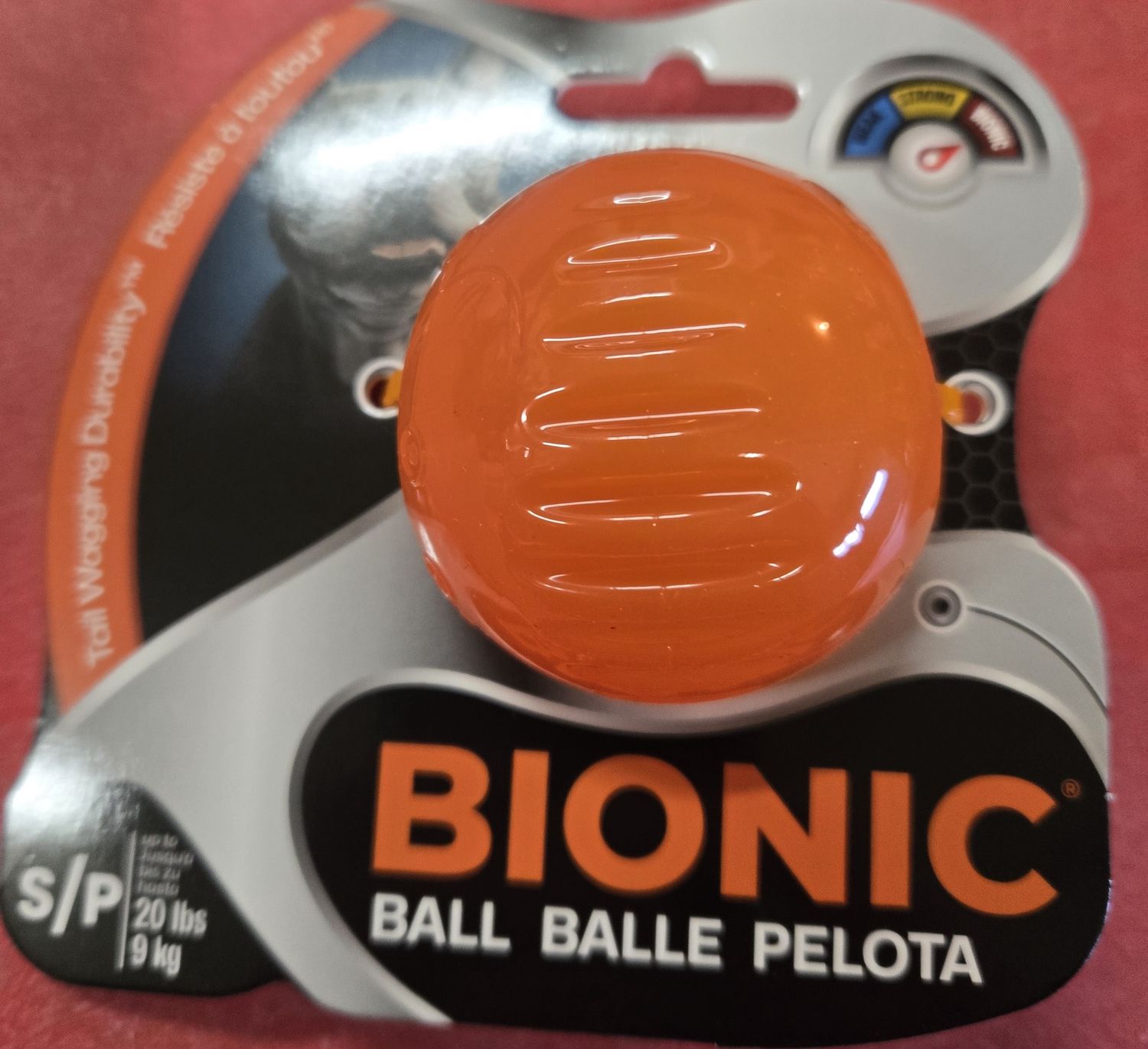 Outward Hound Bionic Ball small orange