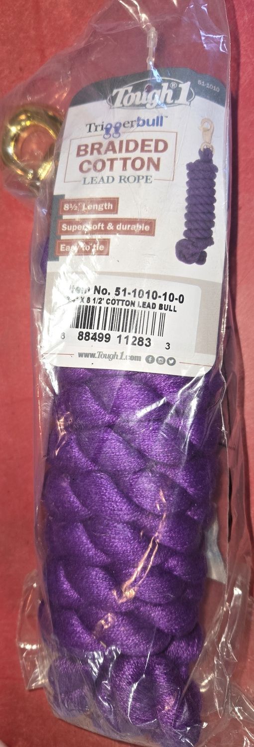 Cotton Lead Rope w/Bull Snap Purple