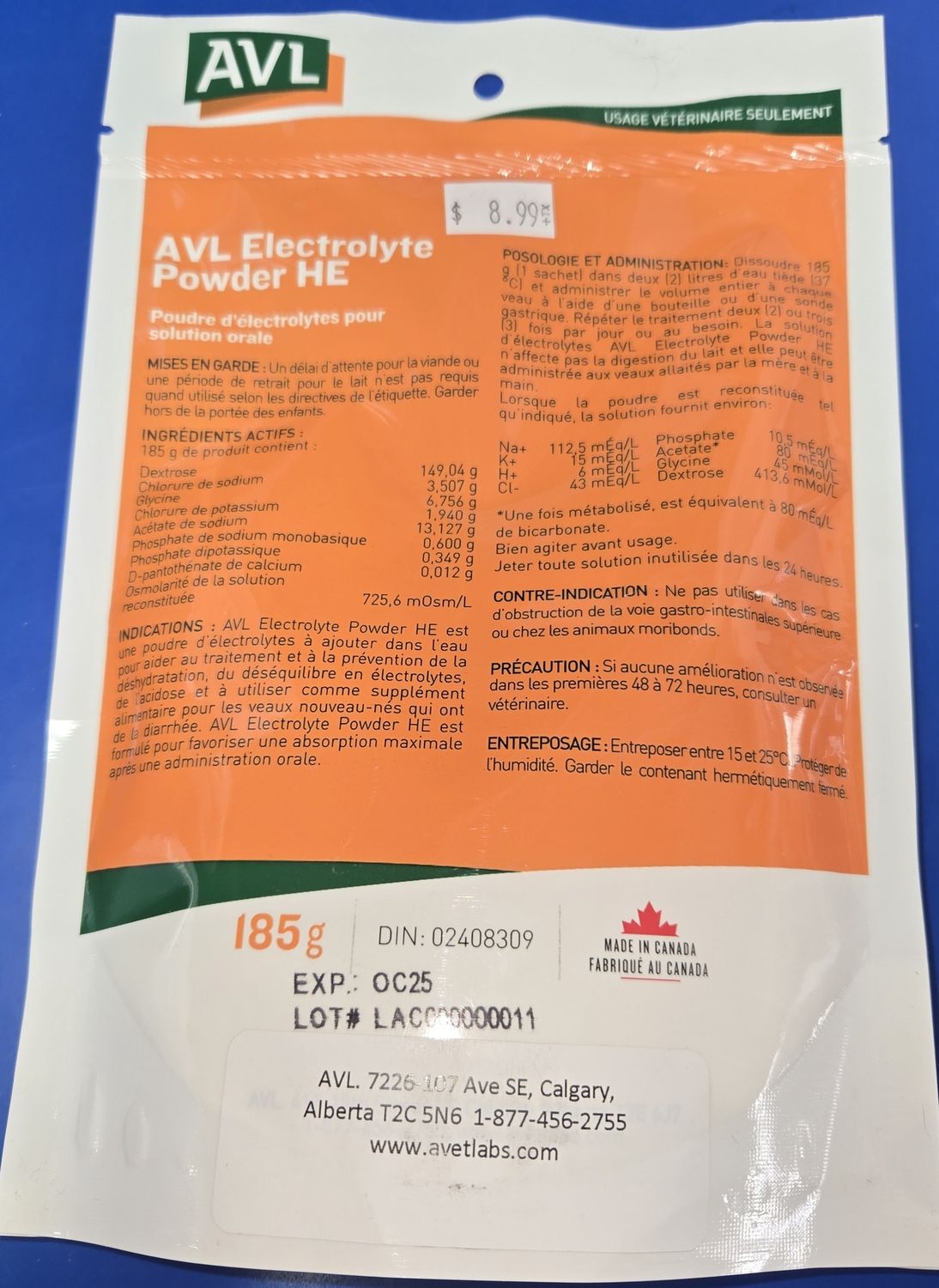 AVL Electrolyte Powder HE 185g