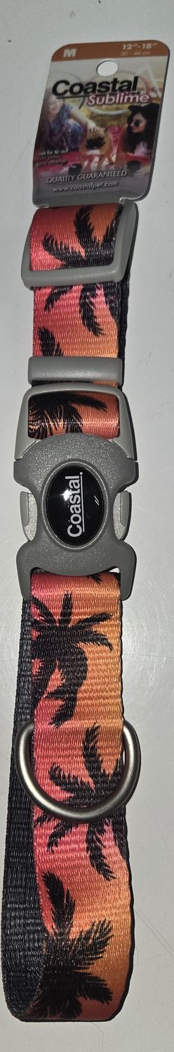 Sublime Adj. Collar Sunset Palms w/Black Grid Med 1"x 12-18"