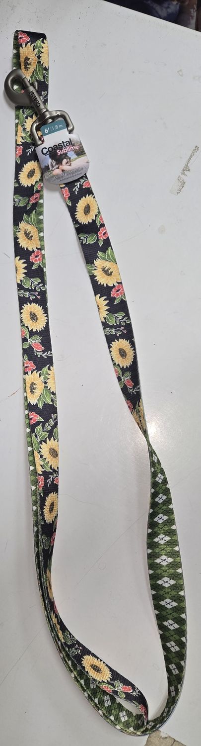 Sublime Leash Sunflowers w/Green Argyle M/Lg 