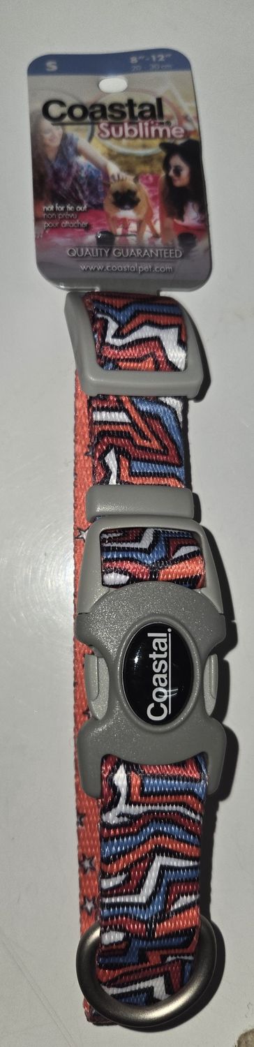 Sublime Adj. Collar Red Blue Gaffiti w/Red Stars Sm 3/4&quot;x 8-12&quot;