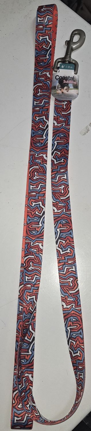 Sublime Leash Red Blue Graffiti w/Red Stars M/Lg 
