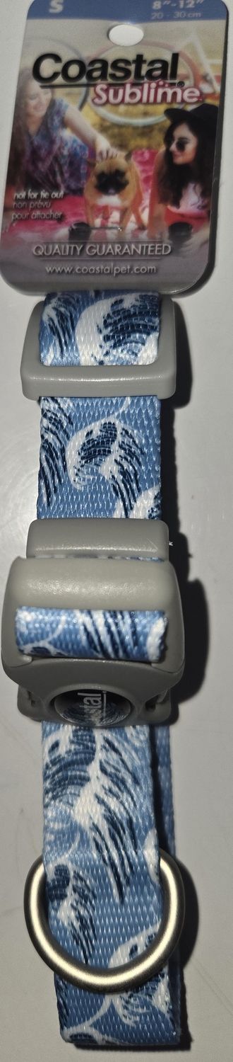 Sublime Adj. Collar Blue Waves w/Checkers Sm 3/4&quot;x 8-12&quot;