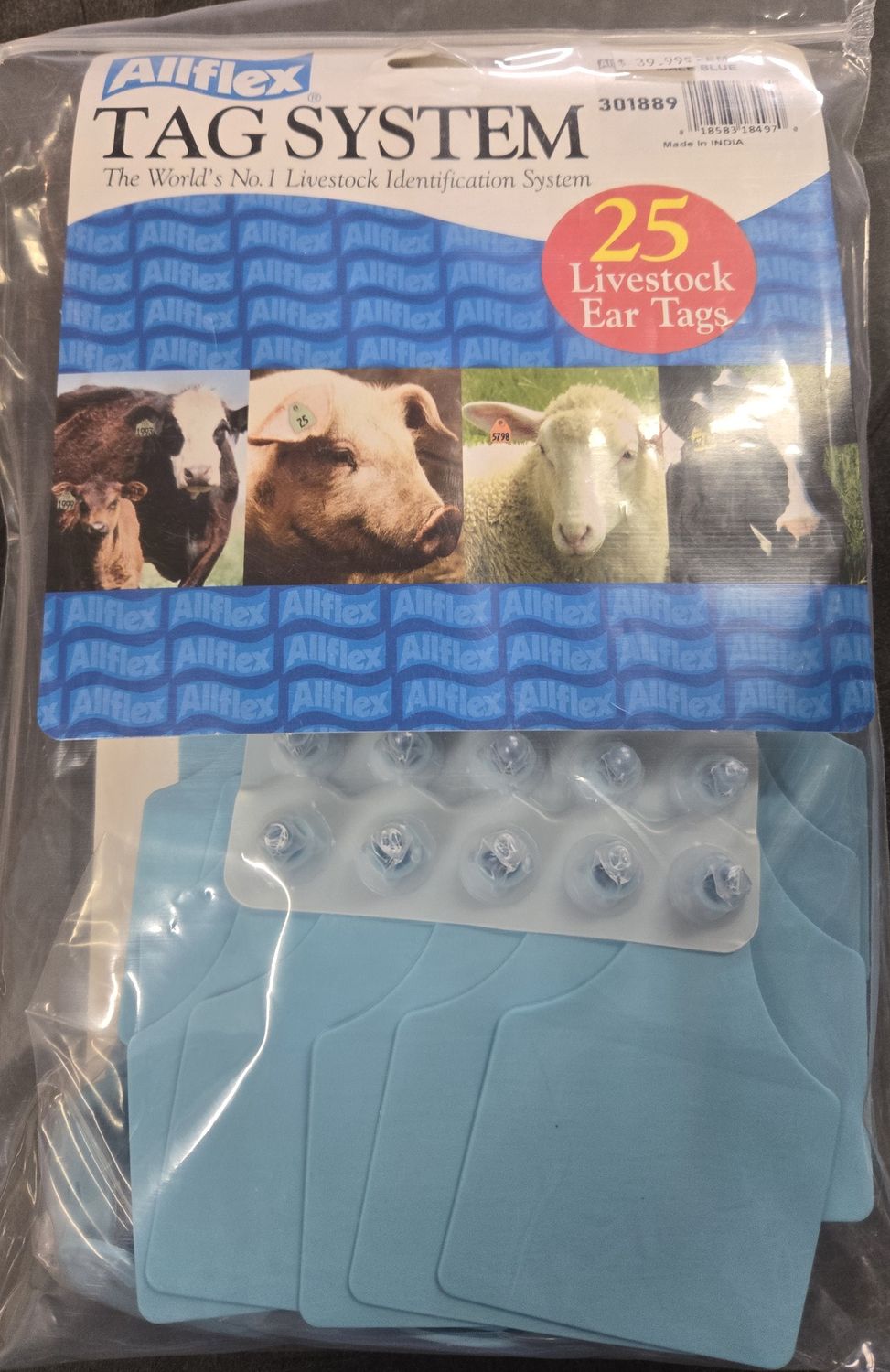 Allflex Maxi Female Cow Tag blue