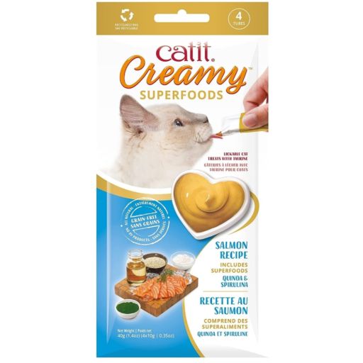 Catit Creamy Superfood Lickable Salmon  Quinoa and Spirulina Cat Treat