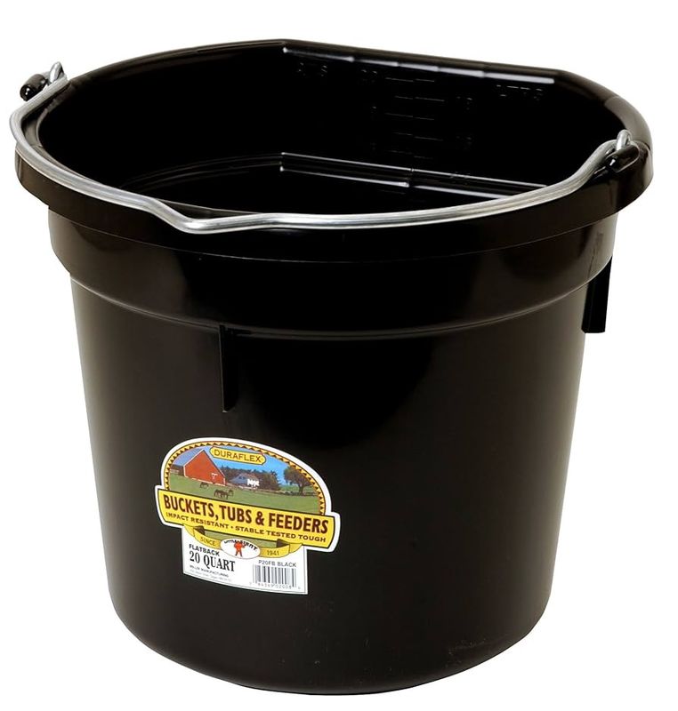 Flat Back Bucket 20qt black