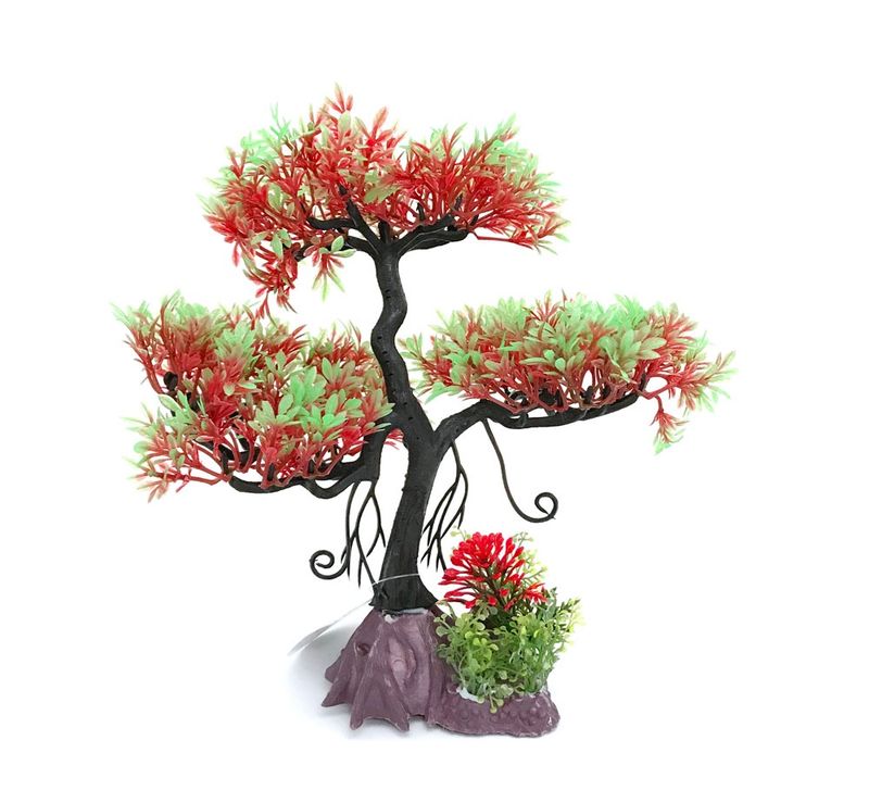 Aqua-Fit Red Upright Pine Bonsai Plastic Plant