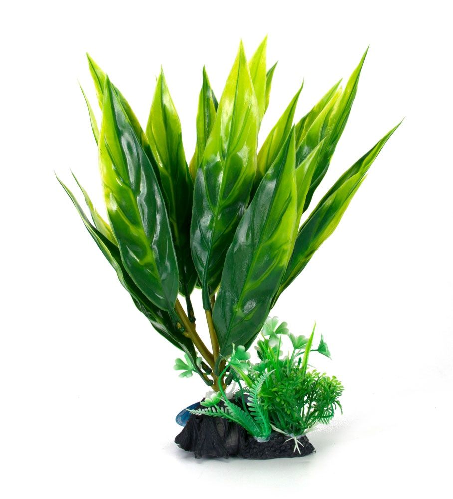 Aqua-Fit Light Green Broad Leaf Plastic Plant 8&quot;