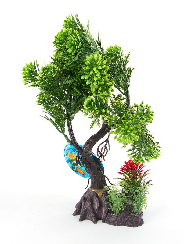 Aqua-Fit Green Pine Bonsai Plastic Plant 8&quot;