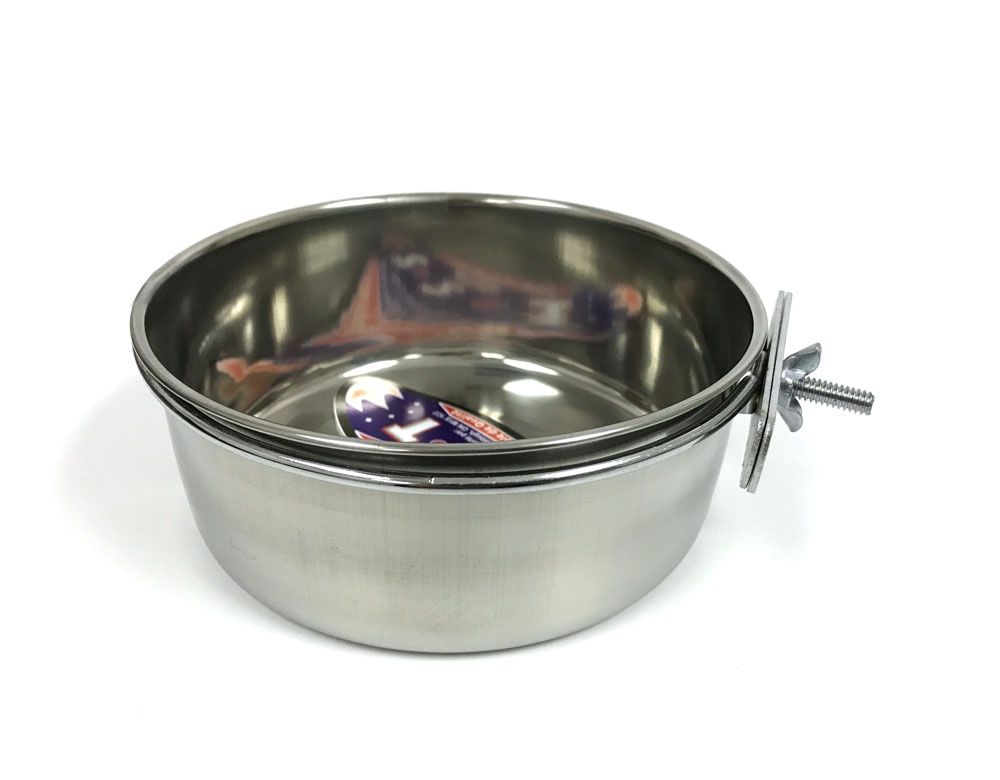 SS Kennel Dish w/Clamp Holder 96oz