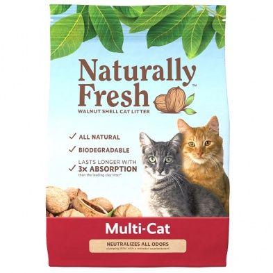 Naturally Fresh Multi Cat Clumping Walnut Cat Litter 26LB red