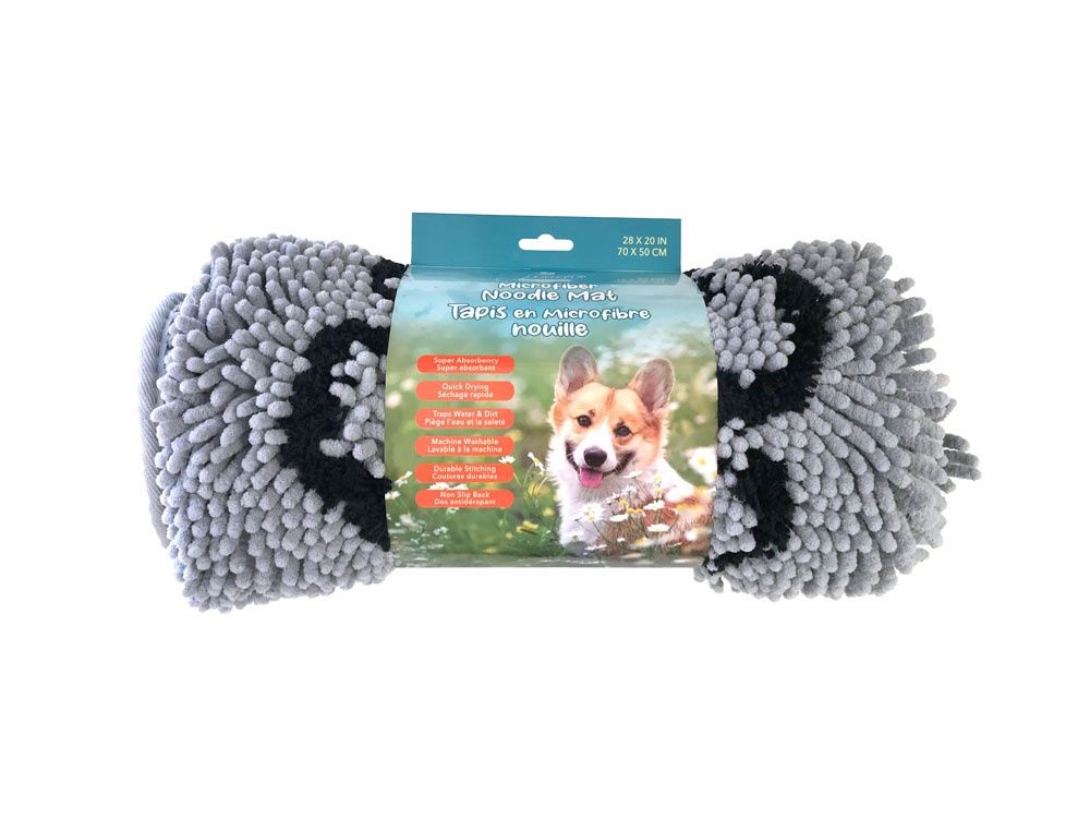 Pampered Pooch Microfibre Noodle Mat grey