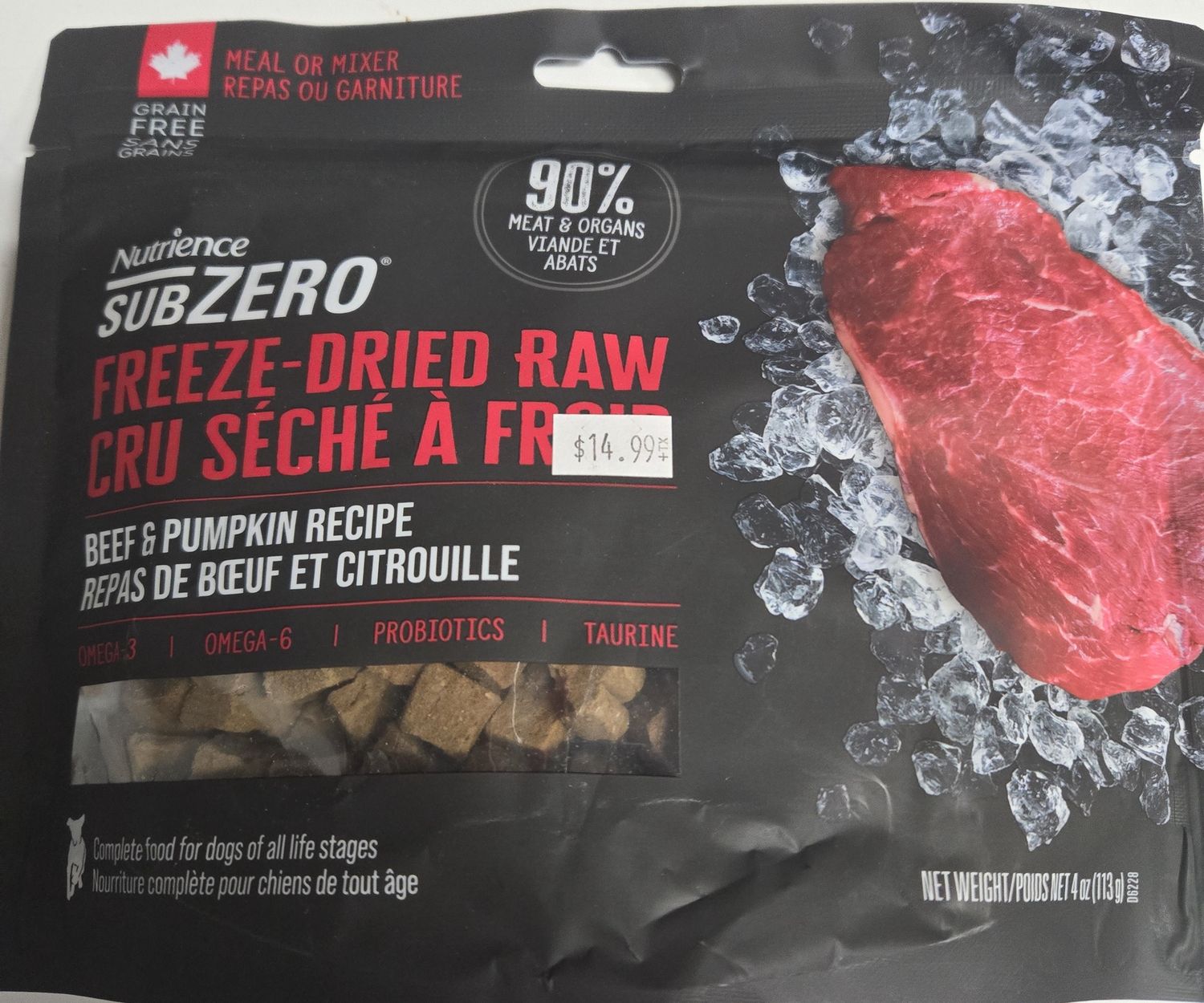 Nutrience SZ Freeze Dried Raw Beef &amp; Pumpkin 113g