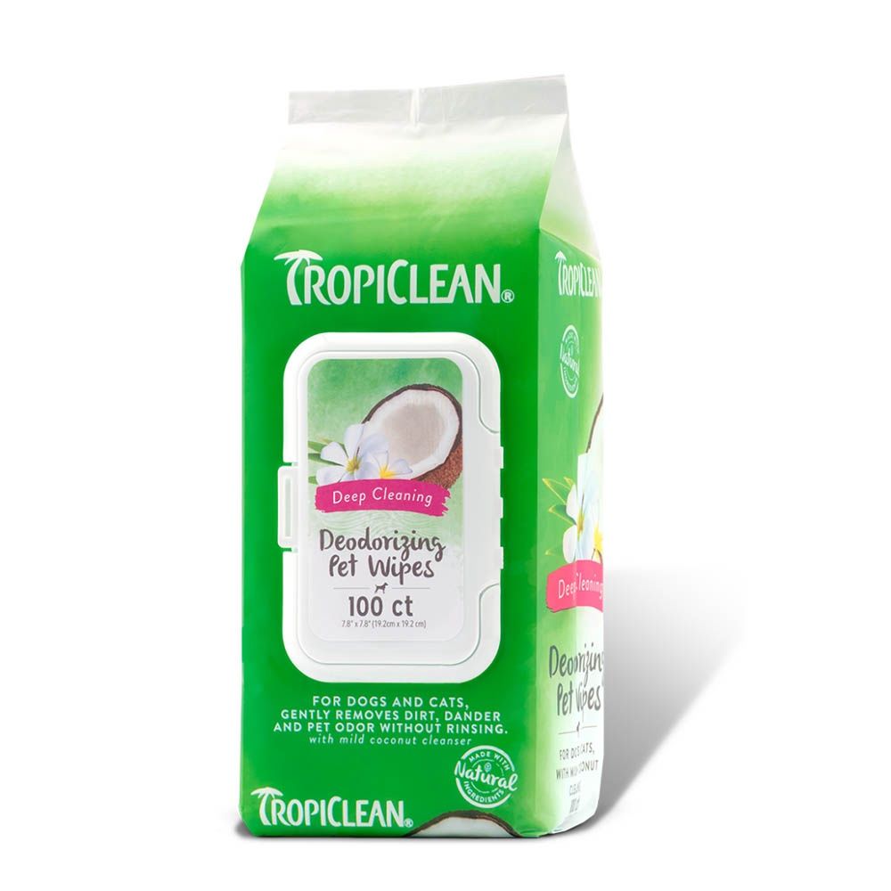 TropiClean Berry &amp; Coconut Deep Cleaning Wipes 100ct