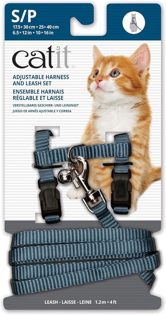 Catit Adjustable Harness/Leash Blue Sm