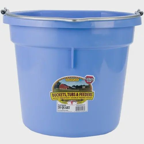 Flat Back Bucket 20qt light blue