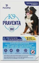 K9 Praventa 360 Flea &amp; Tick Treatment XLg Dog over 25kg 3 tubes