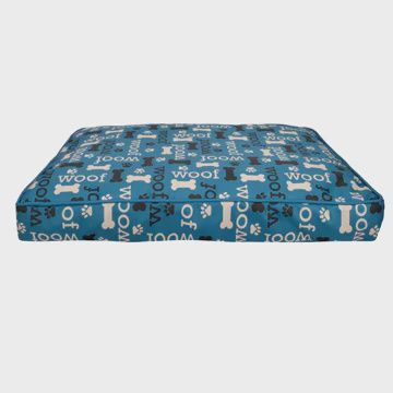 Dog It Rectangular Mattress Bed Woof Blue