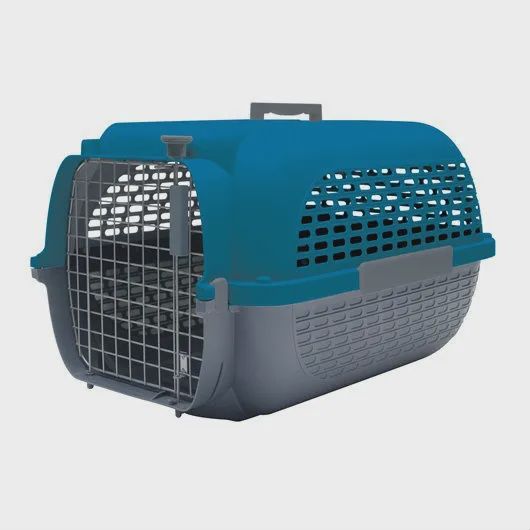 Dog It Voyageur Kennel med grey base blue top