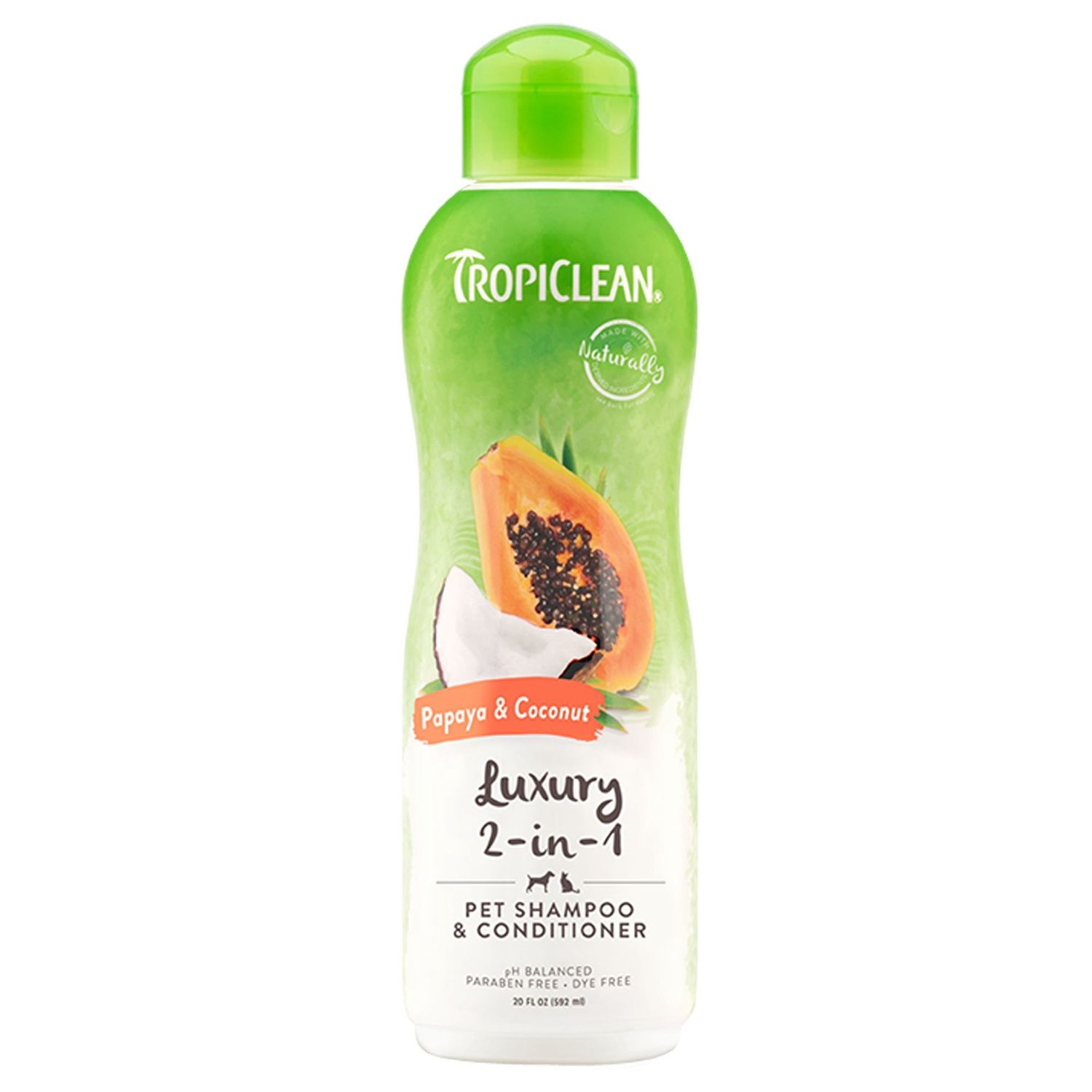 Tropiclean Papaya &amp; Coconut Plus 2 in 1  20 oz