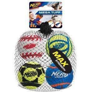 Nerf Dog Tough Sports Balls 4Pk