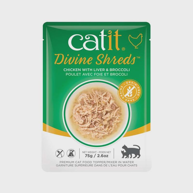 Cat It Divine Shreds Ckn Lvr Brcli 75g