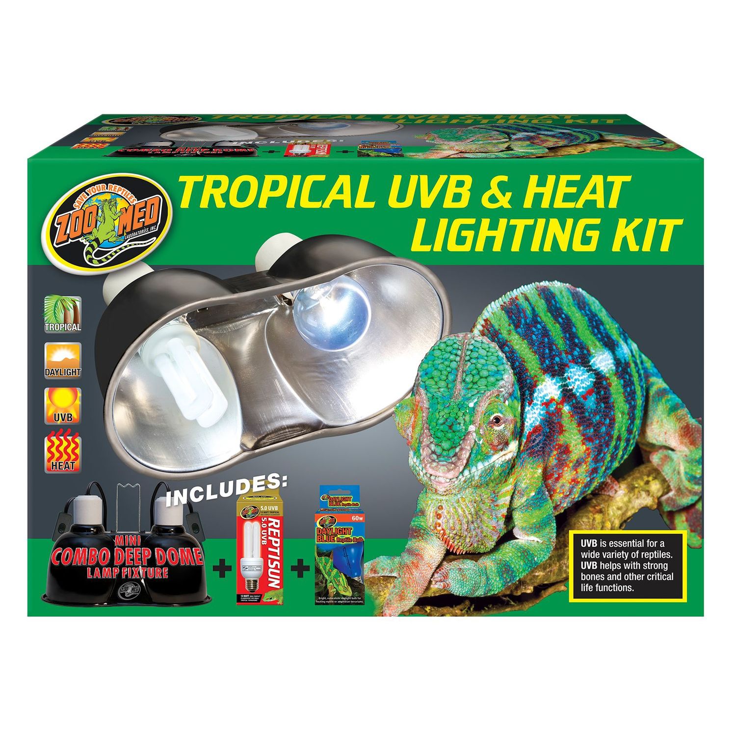 Zoo Med Tropical UVB &amp; Heat Lighting Kit
