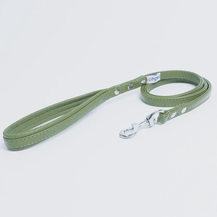 Angel Leather Alpine 48"x1/2" Olive Green Leash