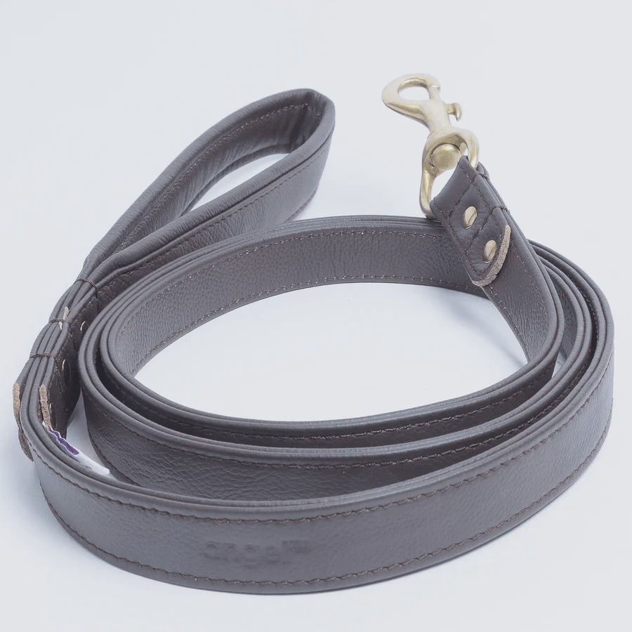 Angel Leather Alpine 72"x1 Chocolate Brown Leash