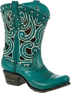 Turquoise Cowboy Boot Vase