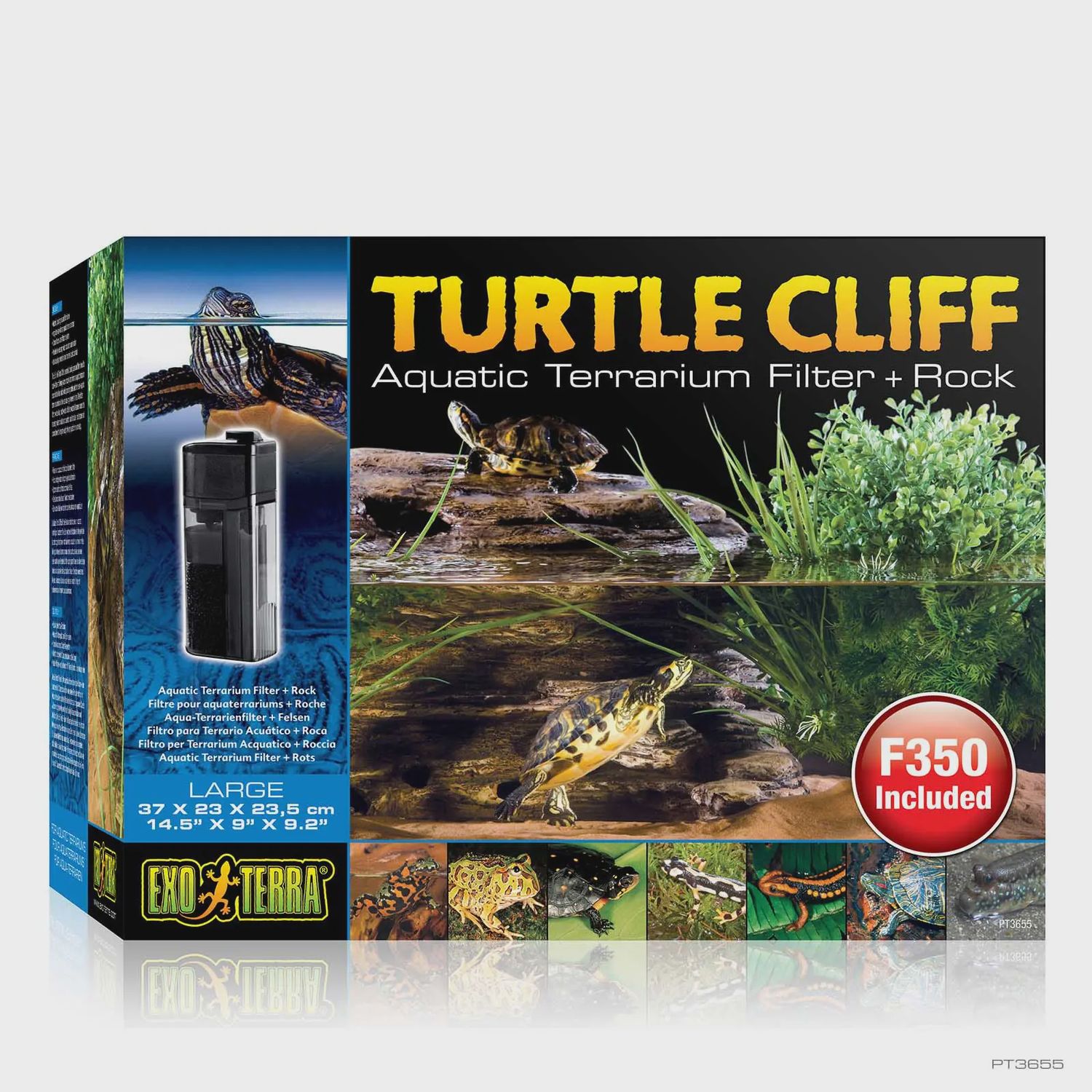 Exo Terra Turtle Cliff Terrarium Filter &amp; Rock Lg