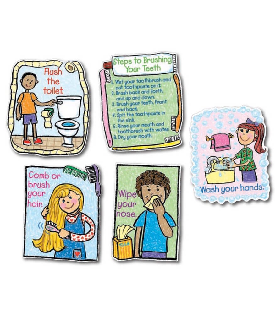Hygiene: Kid,Drawn Bulletin Board Set