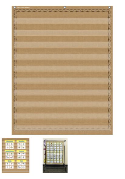 Burlap 10 Pocket Chart (34&quot; x 44&quot;)