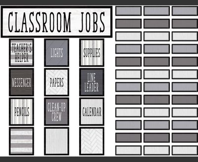 Modern Farmhouse Classroom Jobs Mini Bulletin Board