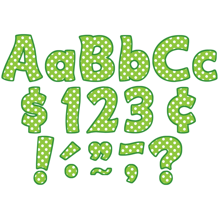 Lime Polka Dots Funtastic 4&quot; Letters Combo Pack