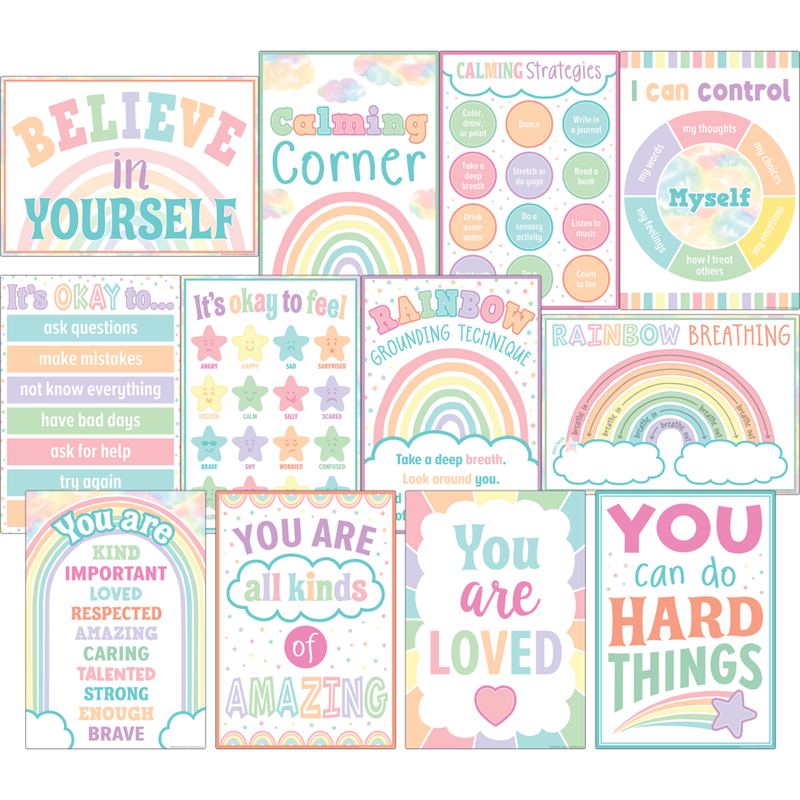 Pastel Pop Calming Strategies Small Posters