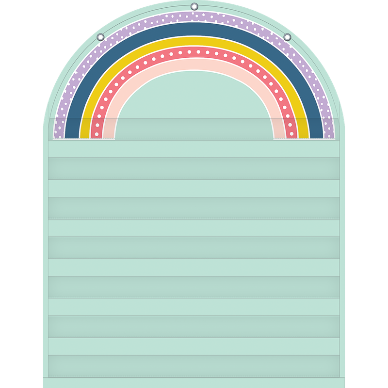 Oh Happy Day Rainbow Die Cut 7 Pocket Chart (28&quot; x 36&quot;)